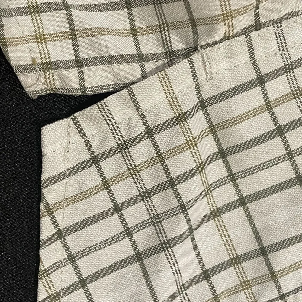 ~ REI Medium Button-Up Hiking Shirt mens brown gray quick dry tech vent stretch~ - Picture 16 of 16